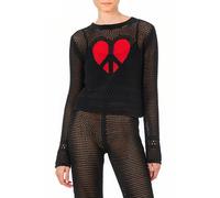 Moschino Peace & Love Perforated Knit Sweater Black Größe: XS | Strickpullover Outlet | Damen | Schwarz