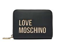 Moschino Portafoglio donna Love zip around small ecopelle nero logo gold AS25MO07 JC5613