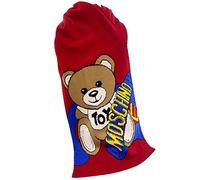 Moschino Roter Schal mit blauem Stirnband Teddy, rot, 30x180cm