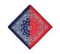 MOSELLE | Bandana mit Paisley Muster, Kopftuch aus Baumwolle/Polyester, Mulitfunktionstuch, Schal, Bandana für Hals, Gesicht (Rot und Blau)