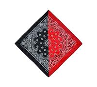 MOSELLE | Bandana mit Paisley Muster, Kopftuch aus Baumwolle/Polyester, Mulitfunktionstuch, Schal, Bandana für Hals, Gesicht (Rot und schwarz)