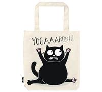 moses. Ed, the Cat Shopper Cat Yoga - Stofftasche aus 100% Baumwolle, witziges Katzen-Design, 39 x 42 cm