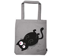 moses. Ed, The Cat Shopper Fell in Love | Tragetasche aus 100% Baumwolle | Einkaufstasche Umhängetasche, 42 cm, Grau