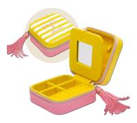 moses. Fernweh Schmuckbox Sparkle & Shine - kompakte Schmuckbox mit Spiegel, mehreren Fächern und Reißverschluss, ideal für Reisen und unterwegs