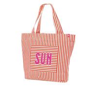 moses. Fernweh XL Shopper Sun - 40 cm große, gestreifte Tragetasche aus 100% Baumwolle, für deinen Strandurlaub oder Einkauf, mit Standboden und Außenfach