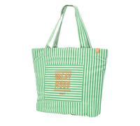 moses. Fernweh XL Shopper Vacay Mood - 40cm große, gestreifte Tragetasche aus 100% Baumwolle, für deinen Strandurlaub oder Einkauf, mit Standboden und Außenfach