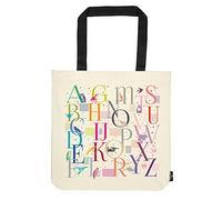 moses. libri_x Shopper Alphabet, Tragetasche 100% Baumwolle, Sporttasche, 42 cm, Natur