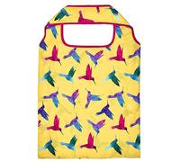 moses Shopper Birds | Größe der Tasche ca. 40 cm x 66 cm | aus recyceltem PET | Beutel zum Einkaufen mit buntem Vogel-Muster