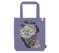 moses. Shopper Forever in Lila, Romantasy Tragetasche aus 100% Baumwolle, Große Büchertasche im New Adult Design, Anatomisches Herz