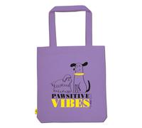 moses. Shopper Pawsitive Vibes - lila Stofftasche für Hundeliebhaber*innen, aus 100% Baumwolle, ca. 39 × 42 cm, liebevolle Geschenkidee mit Hunde-Motiv