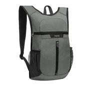 MOSISO 10L Leichtgewicht Wander Daypack Klein Packbar Wanderrucksack für Männer Frauen, Lässig Faltbar Day Pack mit Front Vertikale Tasche Camping Draußen, Rauchgrau
