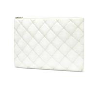 MOSISO 13-13,3 Zoll Laptop Hülle Puffer Rhombus Gesteppte Polstertasche für Frauen,Weiches Puffy Tragetasche Kompatibel mit MacBook Air 13/Pro 13/Pro 14 Zoll,Leichtgewicht Nylon Tasche,Milch Weiß