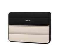 MOSISO 13-14 Zoll Laptop Hülle Tasche, 13,3 Zoll Puffy Laptophülle | Kompatibel mit MacBook Air/Neo/Pro 13/Pro 14,HP Dell,Horizontal Rechteck Klappe Computertasche mit Taschen,Schwarz&Sand