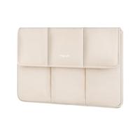 MOSISO 13-14 Zoll Laptop-Tasche,13,3 Zoll Puffy Laptop Hülle Kompatibel mit MacBook Air 13 13.6/Pro 13/Pro 14, HP Dell Lenovo,Vertikal Rechteck Gesteppt Klappe Computertasche mit Griff&Taschen,Sand