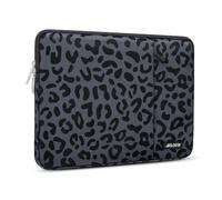 MOSISO 13,3 Zoll Laptoptasche, 13-14 Zoll Laptophülle Kompatibel mit MacBook Air 13 13,6 M4 M3 M2 M1/Pro 13/Pro 14, HP Dell ASUS Lenovo, Schwarzer Leopardenprint Laptop Tache Hülle mit Kleine Etui