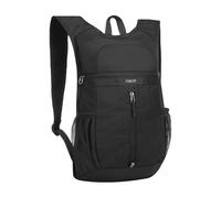 MOSISO 15L Leichtgewicht Wander Daypack Klein Packbar Wanderrucksack für Männer Frauen, Lässig Faltbar Day Pack mit Front Vertikale Tasche Camping Draußen, Schwarz