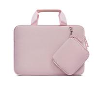 MOSISO 360 Laptoptasche 15 Zoll, 15 Zoll Neopren Laptop Tasche Hülle | Kompatibel mit MacBook Air 15" M5 M4 M3 M2, Lenovo HP Acer ASUS, Laptop Tragetasche mit Abnehmbarer Kleine Etui, Rosa