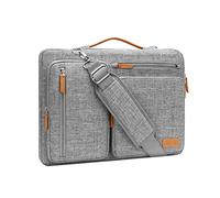 MOSISO 360 Laptoptasche 17 Zoll, 17-17,3 Zoll Wasserdicht Laptop Schultertasche Kompatibel mit HP Dell Lenovo Asus Acer MSI Jumper, Stoßfest Umhängetasche mit 4 Reißverschlusstaschen, Grau