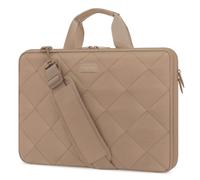 MOSISO 360 Laptoptasche Schultertasche 16 Zoll, 15-15,6 Zoll Laptop Umhängetasche Doppellagig Flauschig Gepolstert Diebsschutz Reißverschluss Kompatibel mit MacBook HP Dell Lenovo Asus, Taupe Braun