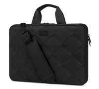 MOSISO 360 Laptoptasche Schultertasche 16 Zoll, 15-15,6 Zoll Laptop Umhängetasche Doppellagig Flauschig Gepolstert Diebsschutz Reißverschluss Kompatibel mit MacBook HP Dell Lenovo Asus, Schwarz