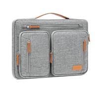 MOSISO 360 Schütz Laptop Tasche Hülle 13-13,3 Zoll, 13,3 Zoll Laptoptasche | Kompatibel mit MacBook Air/Neo 13/Pro 14 Dell Lenovo Asus, Seitlicheoffene Tragetasche mit 5 Zubehörtaschen&Gürtel, Grau