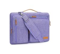 MOSISO 360 Schütz Laptoptasche 13 Zoll, 13 Zoll Umhängetasche Kompatibel mit MacBook Air M4 M3 M2 M1 2025-2018/Pro M2 M1, Seite Offen Schultertasche mit 4 Reißverschlusstaschen&Griff, Lila