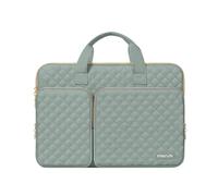 MOSISO 360 Schütz Laptoptasche 14 Zoll, 14 Zoll Laptop Hülle Kompatibel mit HP Lenovo Dell ASUS Acer, HP Stream, Dell Latitude, Quadratisch Gesteppt Laptophülle mit 2 Taschen&Griff&Gürtel,Antikes Grün