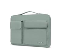 MOSISO 360 Schütz Laptoptasche 14 Zoll, 14 Zoll Laptop Tasche Hülle Kompatibel mit HP Lenovo Dell ASUS Acer,HP Stream/Dell Latitude, Seitenöffnungtasche mit 2 Erhöht&1 Klappetasche, Antikes Grün