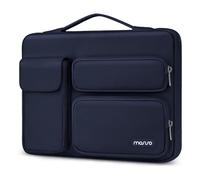 MOSISO 360 Schütz Laptoptasche 14 Zoll, 14 Zoll Laptop Tasche Hülle Kompatibel mit HP Lenovo Dell ASUS Acer,HP Stream/Dell Latitude, Seitenöffnungtasche mit 2 Erhöht&1 Klappetasche, Marineblau