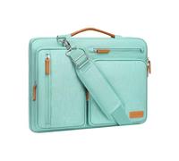 MOSISO 360 Schütz Laptoptasche 16 Zoll, 15-15,6 Zoll Umhängetasche Kompatibel mit MacBook Pro 16, HP, Dell, Lenovo, Asus, Seite Offen Schultertasche mit 4 Reißverschlusstaschen&Griff, Aqua Grün
