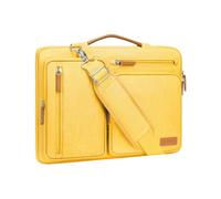 MOSISO 360 Schütz Laptoptasche 17,3 Zoll, 17-17,3 Zoll Umhängetasche Kompatibel mit Dell, HP, Lenovo, Asus, Acer, Alienware, Seite Offen Schultertasche mit 4 Reißverschlusstaschen&Griff, Gelb