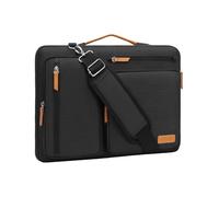 MOSISO 360 Schütz Laptoptasche 17,3 Zoll, 17-17,3 Zoll Umhängetasche Kompatibel mit Dell, HP, Lenovo, Asus, Acer, Alienware, Seite Offen Schultertasche mit 4 Reißverschlusstaschen&Griff, Schwarz