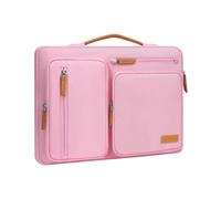 MOSISO 360 Schutz Laptoptasche 13,3 Zoll,13-13,3 Zoll Laptop Tasche Hülle Kompatibel mit MacBook Pro 14", Lenovo HP Dell Acer ASUS, Seitenöffnungtasche mit 4 Reißverschlusstasche&Griff, Rosa