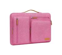MOSISO 360 Schutz Laptoptasche 16 Zoll, 15-15,6 Zoll Laptop Tasche Hülle Kompatibel mit MacBook Pro 16", Lenovo HP Acer Dell ASUS, Seitenöffnungtasche mit 4 Reißverschlusstasche&Griff, Rose Rot