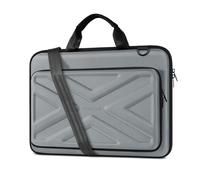 MOSISO Hartschale Laptoptasche 13 Zoll Herren, 13-14 Zoll Laptop Schultertasche Kompatibel mit MacBook Air/Neo 13/ Pro 13/14, HP Dell Lenovo, Umhängetasche mit Fronttasche&Schultergurt, Grau
