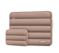 MOSISO Laptop Hülle Tasche 16 Zoll, 15-15,6 Zoll Puffy Laptoptasche Kompatibel mit MacBook Pro 16, Lenovo HP Dell ASUS Acer Notebook, Polyester Horizontal Tasche mit Klein Etui, Braun