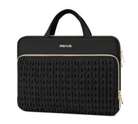 MOSISO Laptoptasche 13,3 Zoll, 13-13,3 Zoll Laptop Hülle Tasche Kompatibel mit MacBook Air 13 /Neo 13/Pro 13/14, HP Dell Lenovo ASUS, Weizenähre Gesteppt Laptophülle mit Griff&Beutel, Schwarz