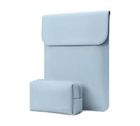 MOSISO Laptoptasche 13 Zoll, 13 Zol Laptop Hülle Tasche Kompatibel mit MacBook Air M4 M3 M2 M1 2025-2018 / Pro M2 M1 2025-2016, Kunstwild Ledertasche Laptophülle mit Kleine Beutel, Baby Blau