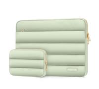 MOSISO Laptoptasche 15-15,6 Zoll, 16 Zoll Puffy Laptophülle Kompatibel mit MacBook Pro 16, HP Dell ASUS Acer Toshiba Lenovo Notebook Computer,Polyester Horizontal Tasche mit Kleinem Etui, Salbei Grün