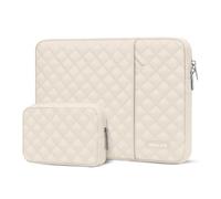 MOSISO Laptoptasche 16 Zoll, 15-15,6 Zoll Laptophülle Kompatibel mit MacBook Pro 16", Lenovo HP Dell Acer ASUS Notebook, Quadratische Gesteppt Vertikale Tasche mit Beutel&Kleine Etui, Sand