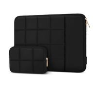 MOSISO Laptoptasche 16 Zoll, 15-15,6 Zoll Puffy Laptop Hülle Kompatibel mit MacBook Pro 16 M5 M4 M3 M2 M1, HP Lenovo, Zwölfeckige Gesteppte Laptophülle mit Vertikaler Tasche&Klein Etui, Schwarz