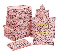 Mossio 7er-Set Packwürfel mit Schuhtasche - Reisegepäck-Organizer, rose (Pink) - PH-TIGG