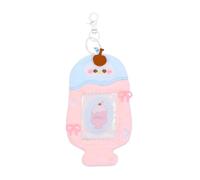 MOSSTYUS Fuzzy Plüsch-Halter, Schlüsselanhänger, Kpop-Bank, Ausweis, Tier, Fotokartenetui, Ausweishalter, Kreditkartenhüllen, rosa Pinguin