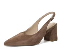 Mostrin Block-Slingback-Absatzschuhe für Damen, spitz, geschlossener Zehenbereich, klobige Absätze, Büro, Arbeitsschuhe, Damen-Pumps für Business, Freizeit, Braun Wildleder, 40 EU