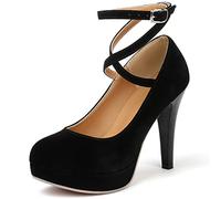 Mostrin Fashion Vintage Damen Kleine Fliege Plateau Pumps Damen Sexy High Heels Schuhe, Black22202, 38.5 EU