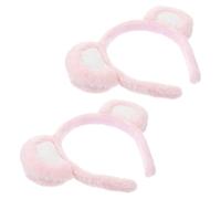 MOTHNUR 2 Stück Niedliches Bärenohren Haarband Kuscheliges Haarreif Dekorativen Tierohren für Make up Gesichtswaschen und Party Elastisches Haarschmuck für Damen und Mädchen