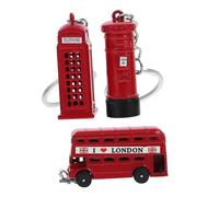 MOTHNUR 3 Stück London Souvenir Schlüsselanhänger Miniatur Bus Telefonzelle Briefkasten Britisches Reisemitbringsel mit Detailreichem Design für Sammler und Reisebegeisterte