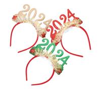 MOTHNUR 3 Stück Neujahrs Haarreifen Dekorative Damen Stirnbänder Für Silvester Zubehör Jahres Stirnband Spa Frohes Neues Jahr Haarband Festliche Themenparty Weihnachts