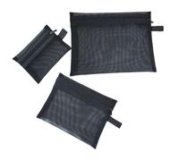 MOTHNUR 3 Stück Teiliges Mesh Kosmetiktaschen Leichte Große Kapazität Reise Kulturtasche für Damen Atmungsaktive Netzbeutel mit Reißverschluss Vielseitig für Make Up Pflege und Kleine