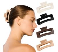MOTIBACK 4er Set Damen Haarklammer Groß, Silikon Haarspangen Groß 10x5cm mit Rutschfestem Design, Claire Claw Clip für Alle Haartypen